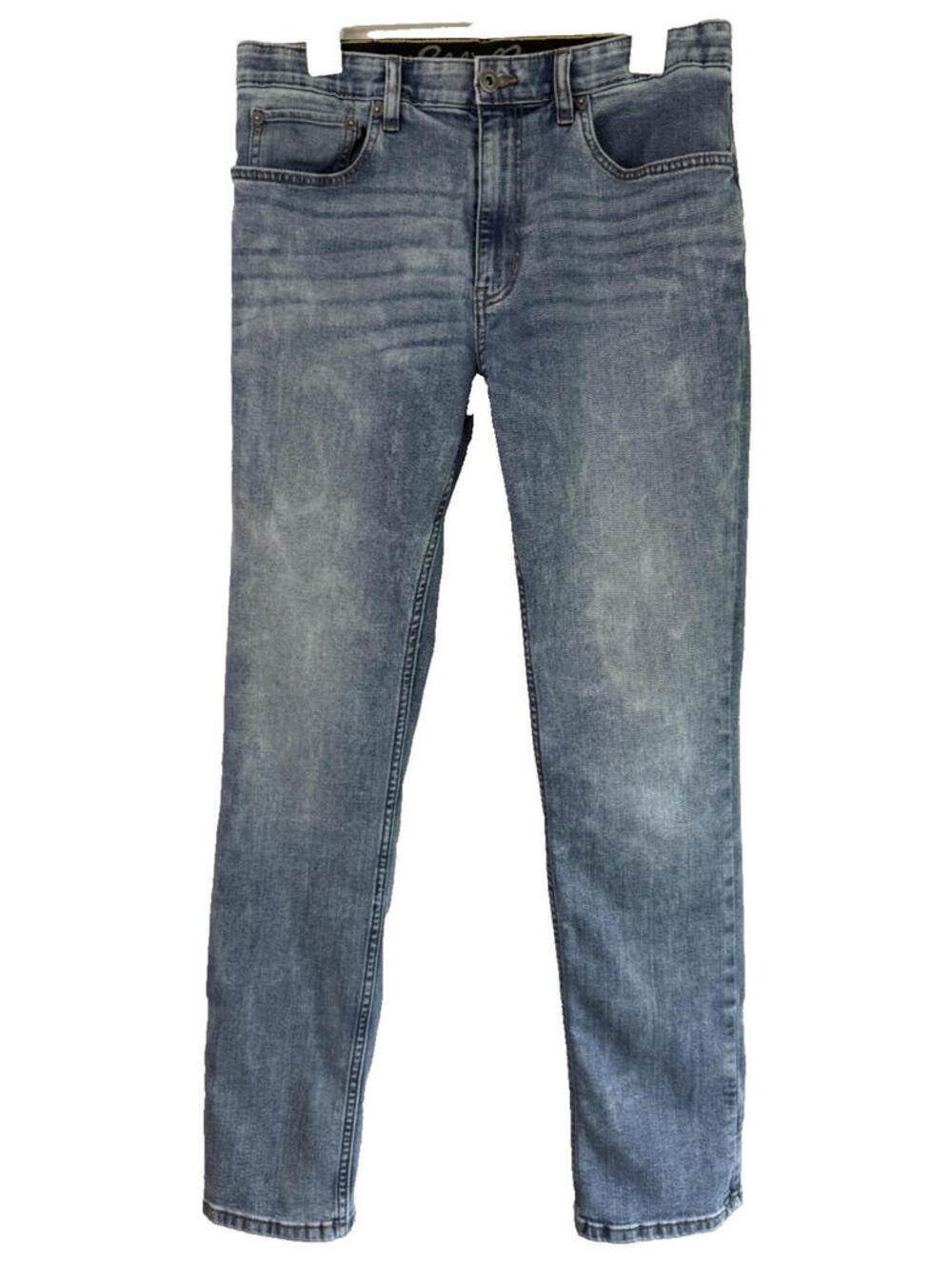 Eddie Bauer Jeans Mens Sz 32x32 Straight Leg Stretch Acid Wash Denim Blue